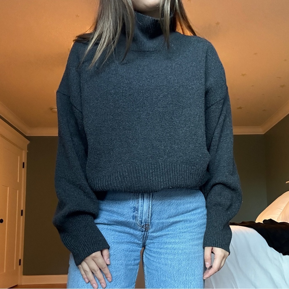 Cozy Grey Turtleneck Sweater